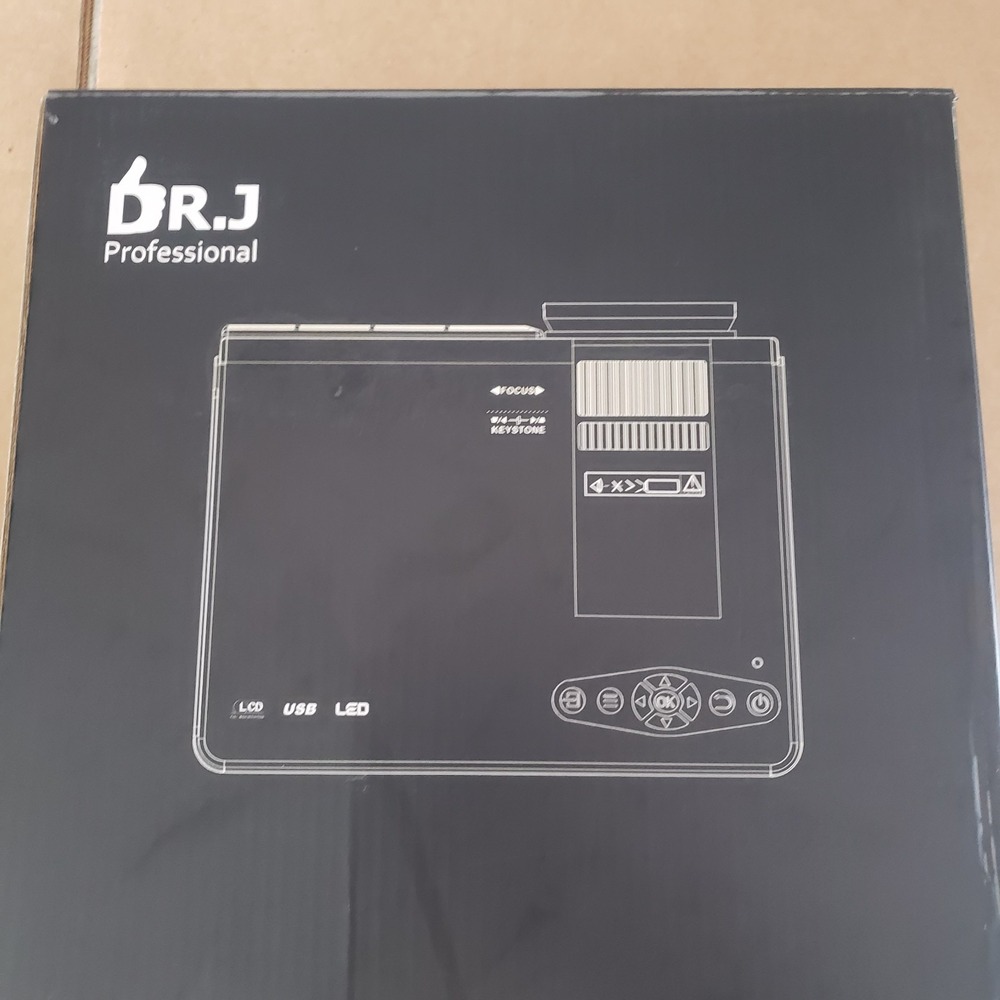 DR.J Professional HI-04 Mini Projector with 100 Inch Screen White LED LCD USB